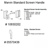 Marvin Sliding Screen Door Latch and Pull Handle Set, Black Finish