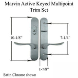 Marvin Active Keyed Handle Set Trimset with interior thumbturn - Satin Taupe