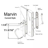 Marvin active Non-Keyed Ultimate Sliding French Door wide trim - Satin Chrome