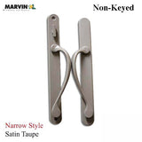 Marvin Narrow Traditional, Non-Keyed Sliding Patio Door Handle - Satin Taupe