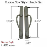 Marvin Narrow Traditional, Keyed Sliding Patio Door Handle - Satin Taupe