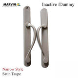 Marvin Narrow Traditional, Passive Sliding Patio Door Handle - Satin Taupe