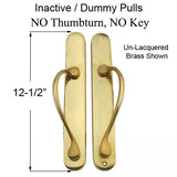 Marvin Ultimate Sliding French Door, Inactive / Dummy wide handle set - Antique Brass