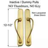 Marvin Ultimate Sliding French Door, Inactive / Dummy wide handle set - PVD Brass