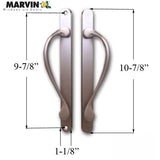 Marvin Active Non-Keyed, Narrow Sliding Door Handle, Center Thumb - Satin Taupe