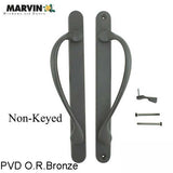 Marvin Active Non-Keyed, Narrow Sliding Door Handle, Center Thumb - PVD Oil Rubbed Bronze