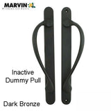 Marvin Inactive / Dummy Narrow Sliding Door Handle - Dark Bronze