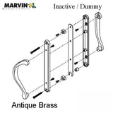 Marvin Inactive / Dummy Narrow Sliding Door Handle - Antique Brass