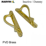 Marvin Inactive / Dummy Narrow Sliding Door Handle - PVD Polished Brass