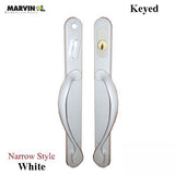 Marvin Narrow Traditional, Keyed Sliding Patio Door Handle - White