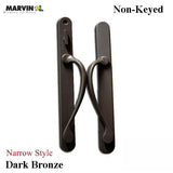 Marvin Narrow Traditional, Non-Keyed Sliding Patio Door Handle - Dark Bronze