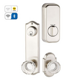 Emtek EMP8990 EMPowered Colonial 5-1/2" Center-to-Center Keyed Sideplate Lockset, Passage/Single Keyed - Brass Tubular