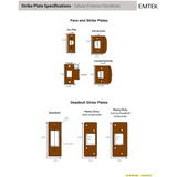 Emtek EMP4811 Arts & Crafts Single Cylinder Entrance Handleset - Brass Tubular - EMPowered Upgrade