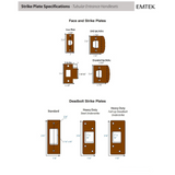 Emtek 4223 Hamden Double Cylinder Entrance Handleset - Brass Tubular