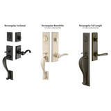 Emtek 451411 Rectangular Sectional Entrance Handleset - Sandcast Bronze Tubular - Single Cylinder