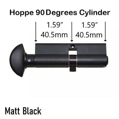 40010417 HOPPE 81 MM With LOGO EURO PROFILE CYLINDER, 40.5/40.5 - Matt Black