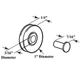 Concave 1 Inch Steel Roller Wheel For Sliding Screen Door