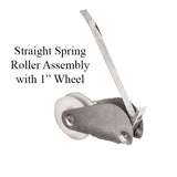 Straight Spring Tension Roller Assembly with 1 Inch Nylon Wheel for Sliding Screen Door