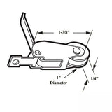 Straight Spring Tension Roller Assembly with 1 Inch Nylon Wheel for Sliding Screen Door