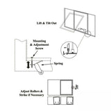 Straight Spring Tension Roller Assembly with 1 Inch Nylon Wheel for Sliding Screen Door