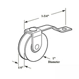 Spring Tension Roller Assembly with 1 Inch Nylon Wheel for Sliding Screen Door