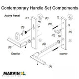 Marvin Contemporary Handle, Active Ultimate Hinged French Door- PVD Oil Rubbed Bronze