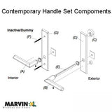 Marvin Contemporary Handle, Inactive / Dummy Ultimate Hinged French Door- Satin Taupe