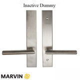 Marvin Contemporary Handle, Inactive / Dummy Ultimate Hinged French Door- PVD Satin Nickel