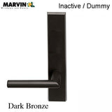 Marvin Contemporary Handle, Inactive / Dummy Ultimate Hinged French Door- Dark Bronze