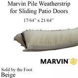 Pile Weather Strip, Sill and Parting Stop for Marvin Sliding Patio Doors, with Fin, 17/64