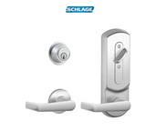 Schlage CS200-Series Commercial Grade 2 Interconnected Saturn Entry Lever Set and Full Interchangeable Core Deadbolt with Plymouth Escutcheon