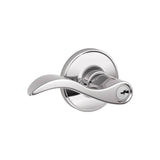 Schlage Residential J54 - Entry Lock Seville Lever with C Keyway, 16255 Latch and 10101 Strike Bright Chrome Finish