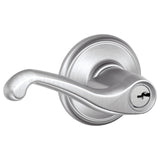 Schlage Residential F51A - Entry Lock - Flair Lever, C Keyway with 16211 Latch and 10063 Strike - Adlen Rose