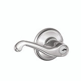 Schlage Residential F51A - Entry Lock - Flair Lever, C Keyway with 16211 Latch and 10063 Strike - Adlen Rose