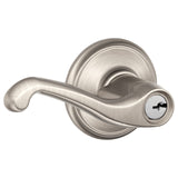 Schlage Residential F51A - Entry Lock - Flair Lever, C Keyway with 16211 Latch and 10063 Strike - Adlen Rose