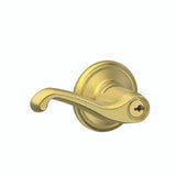 Schlage Residential F51A - Entry Lock - Flair Lever, C Keyway with 16211 Latch and 10063 Strike - Adlen Rose