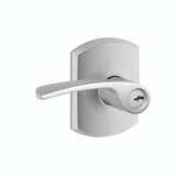 Schlage Residential F51A - Entry Lock -Merano Lever, C Keyway with 16211 Latch and 10063 Strike - Greenwich Rose