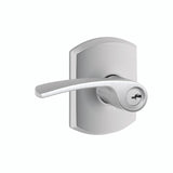 Schlage Residential F51A - Entry Lock -Merano Lever, C Keyway with 16211 Latch and 10063 Strike - Greenwich Rose