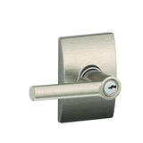Schlage Residential F51A - Entry Lock - Broadway Lever, C Keyway with 16211 Latch and 10063 Strike - Century Rose