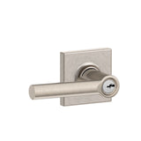 Schlage Residential F51A - Entry Lock - Broadway Lever, C Keyway with 16211 Latch and 10063 Strike - Collins Rose