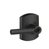 Schlage Residential F51A - Entry Lock - Broadway Lever, C Keyway with 16211 Latch and 10063 Strike - Greenwich Rose