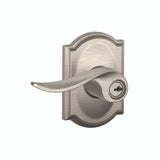 Schlage Residential F51A - Entry Lock - Sacramento Lever, C Keyway with 16211 Latch and 10063 Strike - Camelot Rose