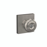 Schlage Residential F51A - Entry Lock - Georgian Knob, C Keyway with 16211 Latch and 10063 Strike - Collins Rose