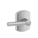 Schlage Residential F10 - Broadway Lever Passage Lock with 16080 Latch and 10027 Strike - Greenwich Rose