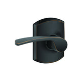 Schlage Residential F10 - Merano Lever Passage Lock with 16080 Latch and 10027 Strike - Greenwich Rose