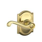 Schlage Residential F40 - Privacy Lock - Flair Lever, 16080 Latch and 10027 Strike - Camelot Rose