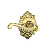 Schlage Residential F40 - Privacy Lock - Flair Lever, 16080 Latch and 10027 Strike - Brookshire Rose