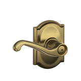 Schlage Residential F40 - Privacy Lock - Flair Lever, 16080 Latch and 10027 Strike - Camelot Rose