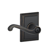 Schlage Residential F40 - Privacy Lock - Flair Lever, 16080 Latch and 10027 Strike - Addison Rose