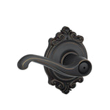 Schlage Residential F40 - Privacy Lock - Flair Lever, 16080 Latch and 10027 Strike - Brookshire Rose